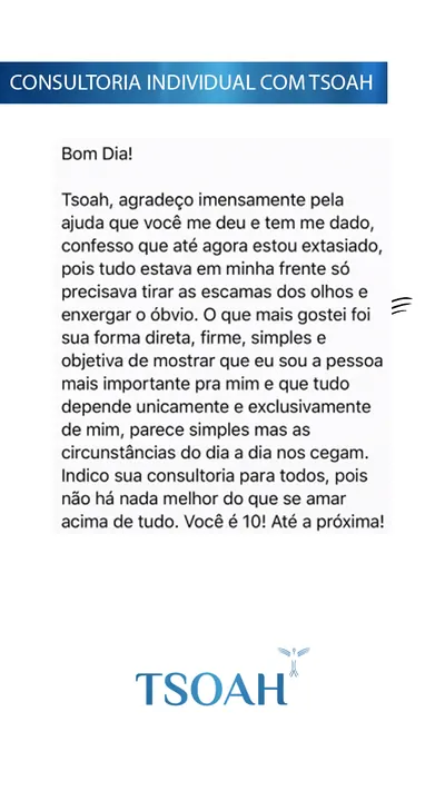 Mensagem de uma pessoa atendida, 8 de 19