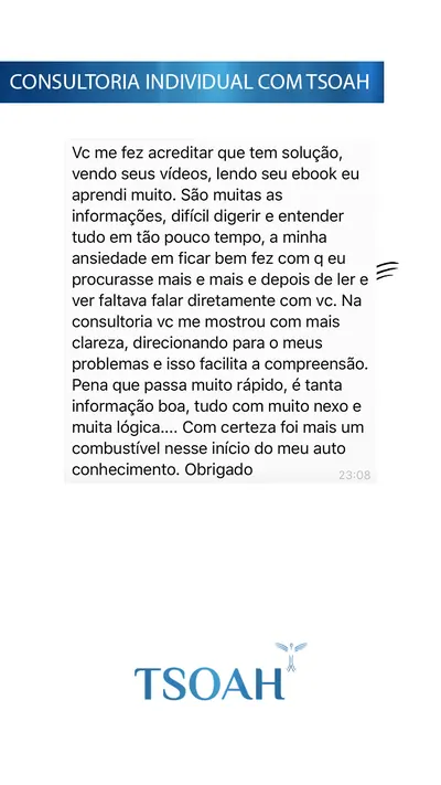 Mensagem de uma pessoa atendida, 9 de 19