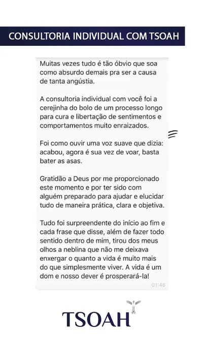 Mensagem de uma pessoa atendida, 11 de 19