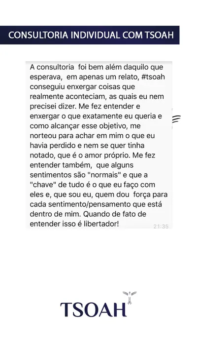 Mensagem de uma pessoa atendida, 14 de 19
