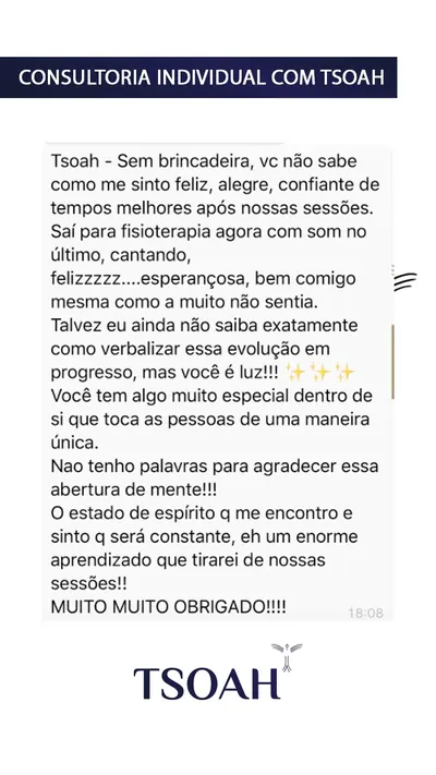 Mensagem de uma pessoa atendida, 18 de 19