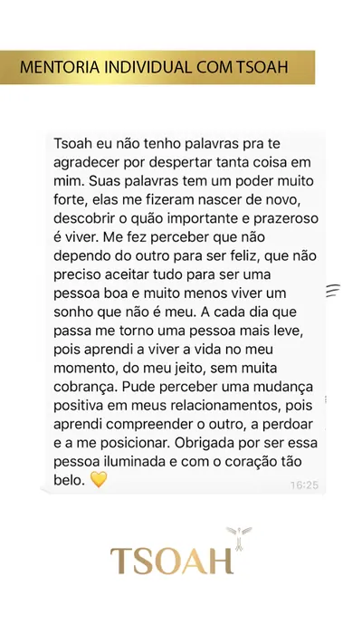 Mensagem de uma pessoa atendida, 19 de 19