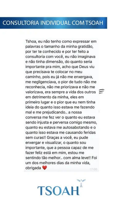 Mensagem de uma pessoa atendida, 2 de 19