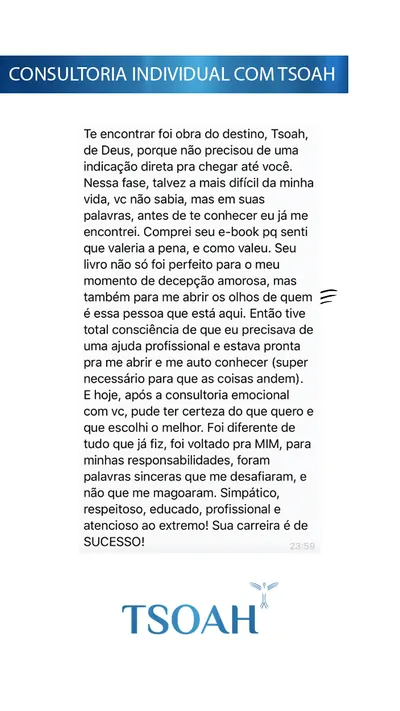 Mensagem de uma pessoa atendida, 6 de 19