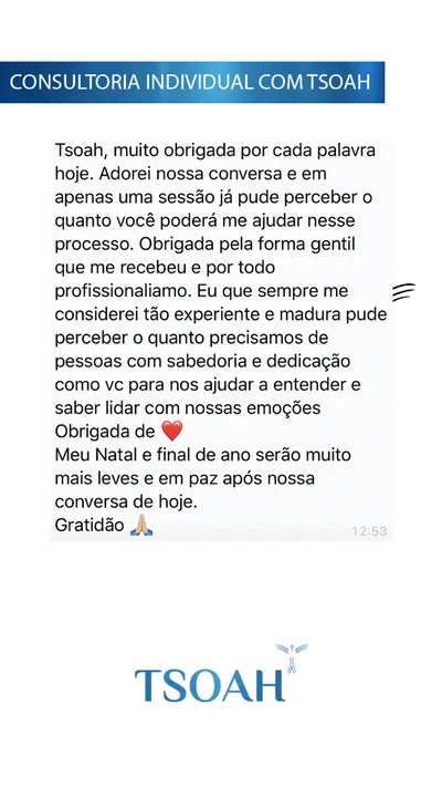Mensagem de uma pessoa atendida, 7 de 19