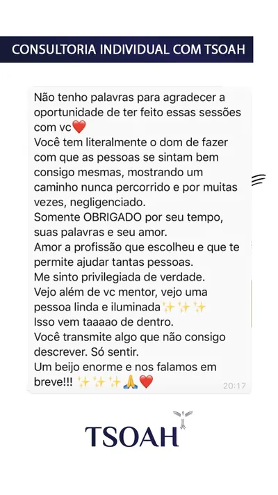 Mensagem de uma pessoa atendida, 13 de 19